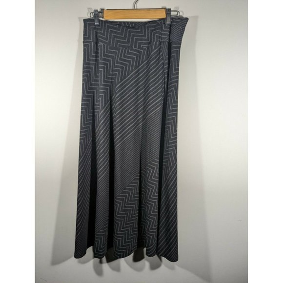 NEW Zac & Rachel Chevron Stripe Grey Maxi Skirt Women's Size S - Picture 2 of 5